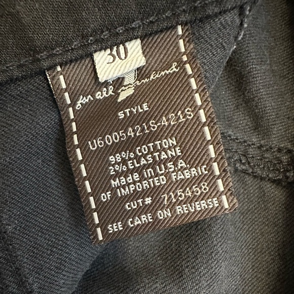 Seven 7 For All Mankind Black Denim Jean Wide Leg Bootcut Flared Zipper Size 30 - Picture 8 of 9